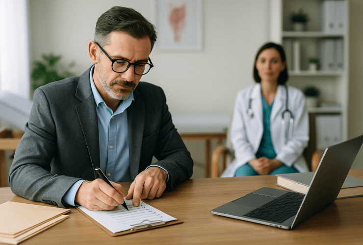 Médico no consultório